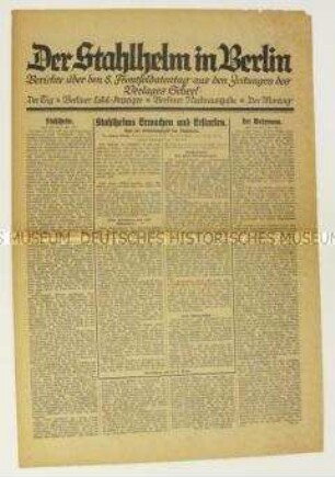 Sonderdruck des Scherl-Verlages zum 8. Frontsoldatentag des Stahlhelm in Berlin