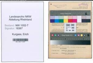 Entnazifizierung Erich Kurgass , geb. 17.10.1898 (Bueroangest.)