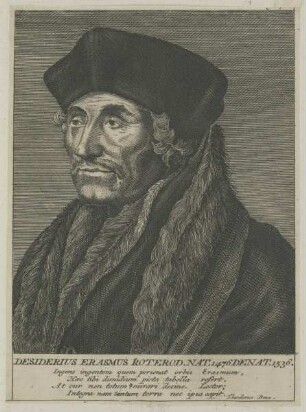 Bildnis des Desiderius Erasmus Rotterod.