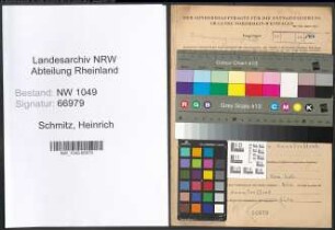 Entnazifizierung Heinrich Schmitz , geb. 22.12.1906 ()