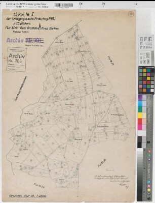 Hoxfeld (Borken), Umlegung Pröpsting, Bl.10 Urkarte I Grütlohn Flur 35