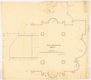St. Antonius Einsiedler (mit Pfarrhaus), Heggen Erweiterung: Grundrissplan des Sockels 1:50
