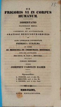 De frigoris vi in corpus humanum