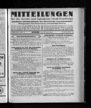 Jahrgang 1927, Hamburg, den 25. September, Nummer 39