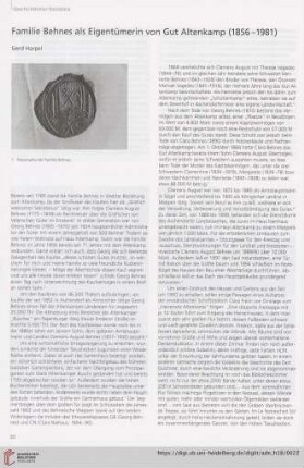 Familie Behnes als Eigentümerin von Gut Altenkamp (1856-1981)