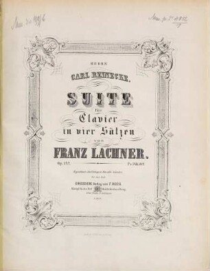 Suite für Clavier : in 4 Sätzen ; op. 142