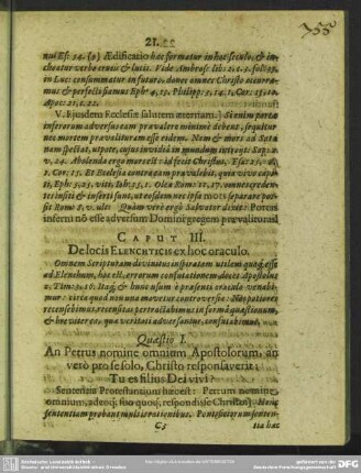 Caput III. De locis Elenchticis ex hoc oraculo