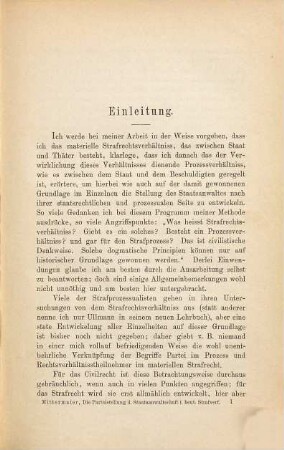 Die Parteistellung der Staatsanwaltschaft im reformirten deutschen Strafverfahren