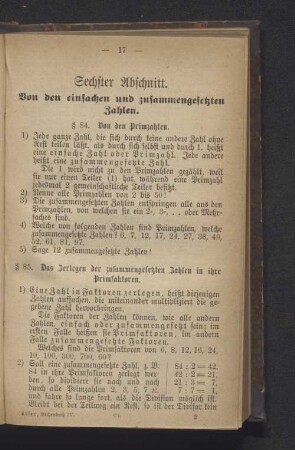 Sechster Abschnitt. Von den einfachen und zusammengesetzten Zahlen.