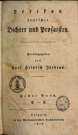 Lexikon deutscher Dichter und Prosaisten, 1. A - F