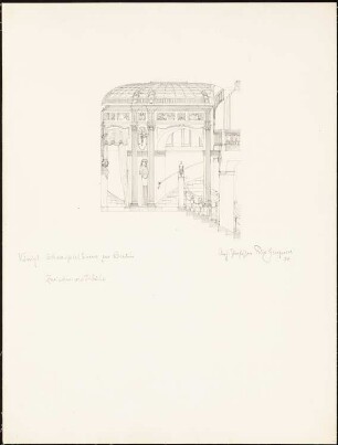 Schauspielhaus, Berlin Umbau: Zwischenvestibül: Schnitt mit Innenansicht 1:25 (vgl. Inv.Nr. 1323)