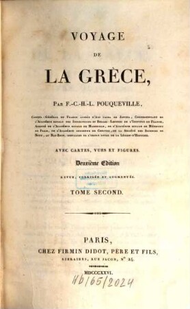 Voyage De La Grèce. Tome Second