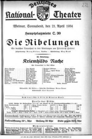 Die Nibelungen III. Abteilung: Kriemhilds Rache