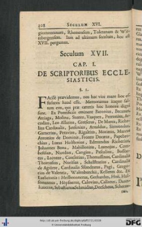 Seculum XVII.