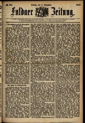 Ausgabe vom Freitag, den 06. Dezember 1889.