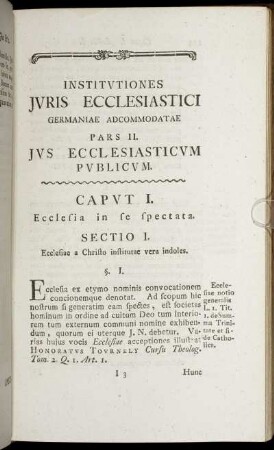 Pars II. Jus Ecclesiasticum Publicum.