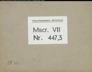 Sachverzeichnis zu Msc. VII 444-446