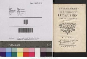Epithalame De Monseigneur De Dauphin