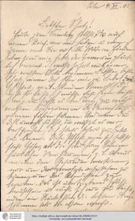 Brief vom 04.11.1905