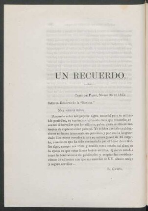 Un recuerdo.