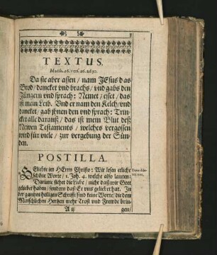 Textus. Matth. 26. vers. 26. ad 30.
