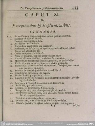 Caput XI. De Exceptionibus & Replicationibus