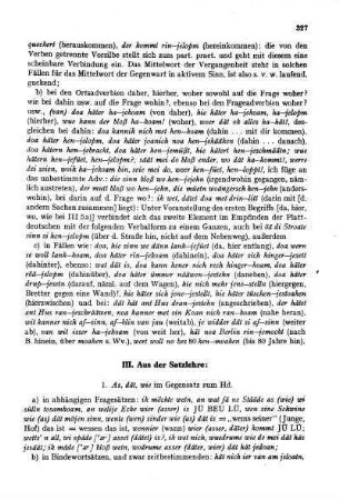 III. Aus der Satzlehre
