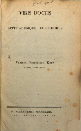 Viris doctis literarumque cultoribus : contra Antonium Theodorum Hartmann