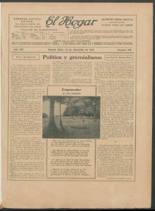 Política y gremialismo : De la vida nacional