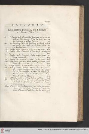 Racconto delle materie principali, che si trattano nel secondo Discorso