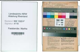 Entnazifizierung Martha Fassbender , geb. 13.03.1900 (Lehrerin)