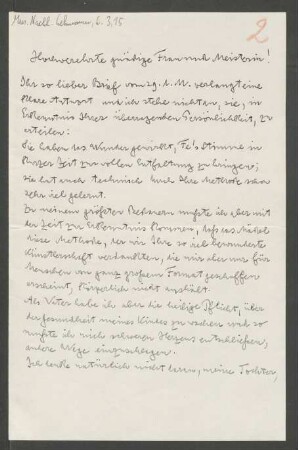 Brief an Lilli Lehmann : 01.04.1923