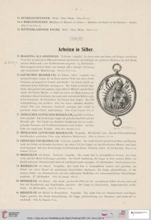 Arbeiten in Silber (Nr. 75 - 121)