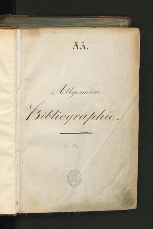 AA, Bibliographie, A. Allgemeine Bibliographie: Realkatalog der Stadtbibliothek zu Hamburg