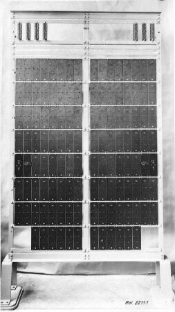 Leitungsnachbildungsgestell des Verstärkeramtes : Technikgeschichte | Elektrotechnik | Fernmeldetechnik | Telephonapparate, Telephonanlagen