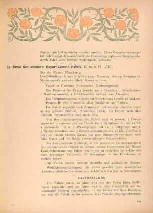 75. Ernst Schliemann's Export-Ceresin-Fabrik, G. m. b. H. (III.)