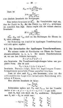 § 7. Die Invarianten der äquilongen Transformationen.