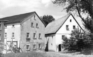 Göda-Spittwitz. Rätzemühle, rechts vermutlich ältestes Mühlengebäude
