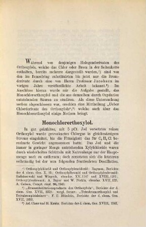 Ueber Monochlororthoxylole und die aus ihnen durch Oxydation entstehenden Säuren : Inaugural-Dissertation