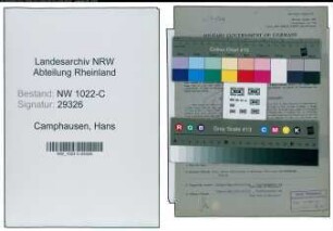 Entnazifizierung Hans Camphausen , geb. 22.02.1900 (Kaufmaennischer Angestellter)