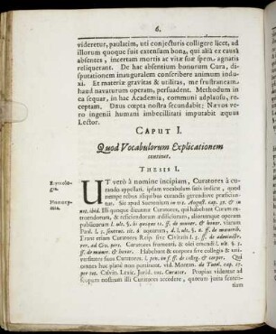 Caput I. Quod Vocabulorum Explicationem continet.