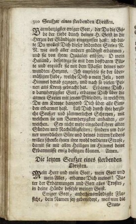 die letzten Seufzer eines sterbenden Christen. - Der Mutter Gottes Nacherinnerungen.