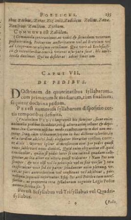 Caput VII. De Pedibus