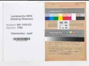 Entnazifizierung Josef Odenkirchen, geb. 20.11.1895 (Hilfsarbeiter)