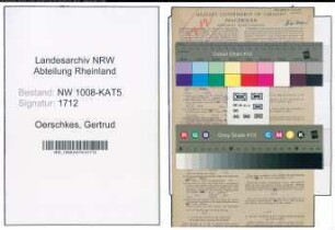 Entnazifizierung Gertrud Oerschkes , geb. 22.11.1887 (Fabrikarbeiterin)