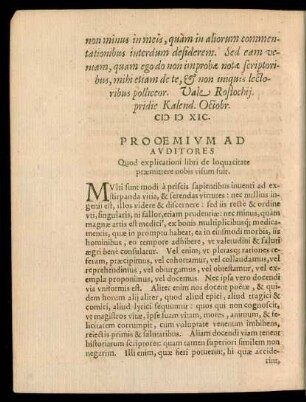 Prooemium Ad Auditores