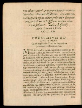 Prooemium Ad Auditores