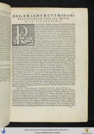 Proverbiorum chiliadis primae centuria I.
