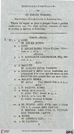 Médailles consulaires ou des familles romaines