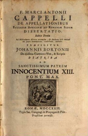 De appellationibus ecclesiae Africanae ad Romanam Sedem. dissertatio